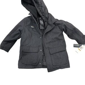 Kenneth Cole Kids Dark Gray Hooded Jacket